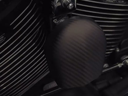 Carbon Horn Cover - Matte Finish. Fits Softail 1993-2017, Dyna 1993-2017, Touring 1993-2016 & Sportster 1993-2021
