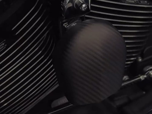 Carbon Horn Cover - Matte Finish. Fits Softail 1993-2017, Dyna 1993-2017, Touring 1993-2016 & Sportster 1993-2021