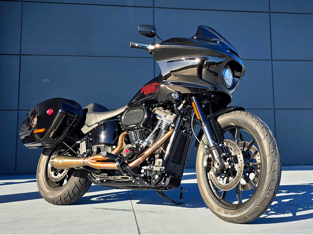 2-into-1 4.5in. Big Bore Exhaust - Stainless Steel. Fits Softail 2018up Non-240 Rear Tyre Models.