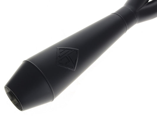 2-into-1 4.5in. Big Bore Exhaust - Black. Fits Softail 2018up Non-240 Rear Tyre Models.