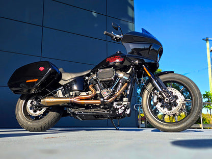 2-into-1 4.5in. Big Bore Exhaust - Stainless Steel. Fits Softail 2018up Non-240 Rear Tyre Models.