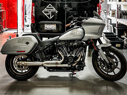 2-into-1 Elsinore Mid Length Exhaust - Stainless Steel. Fits Softail 2018up Non-240 Rear Tyre Models