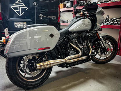 2-into-1 Elsinore Mid Length Exhaust - Stainless Steel. Fits Softail 2018up Non-240 Rear Tyre Models