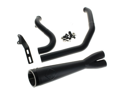 2-into-1 Cutback Exhaust - Black with Black End Cap. Fits Dyna 2006-2017