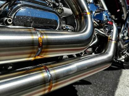 2-into-1 Full Length Exhaust - Stainless Steel. Fits Touring 1995-2016