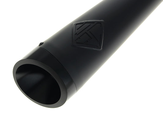 2-into-1 Cutback Exhaust - Black with Black End Cap. Fits Sportster 2014-2021