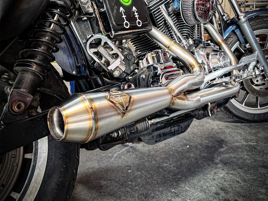 2-into-1 LaneSplitter Exhaust - Stainless Steel. Fits Dyna 1999-2005