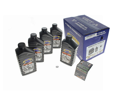 Oil Change Service Kit with Premium Heavy Duty Engine Oil. Fits Sportster 1984-2021