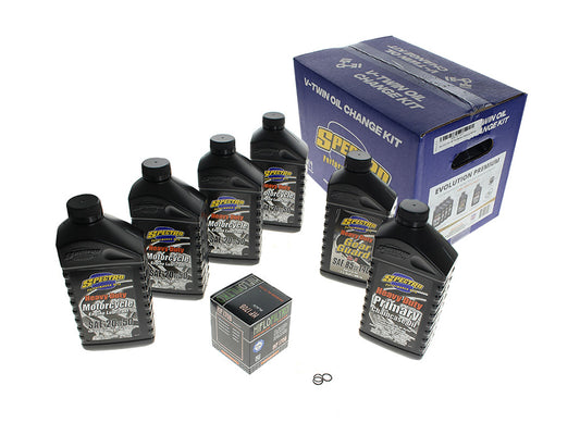 Oil Change Service Kit with Premium Heavy Duty Engine Oil. Fits Evolution Big Twin 1984-1999