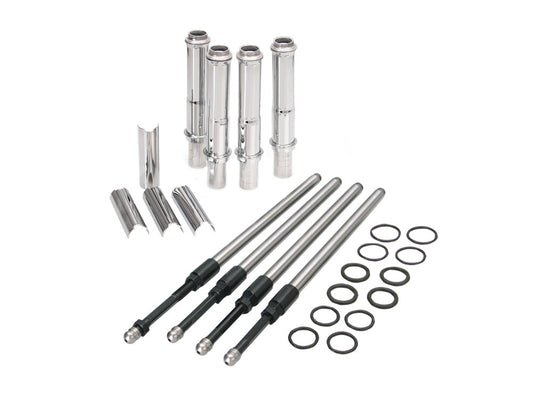 Quickee Adjustable Pushrod Kit - Chrome. Fits Twin Cam 1999-2017.