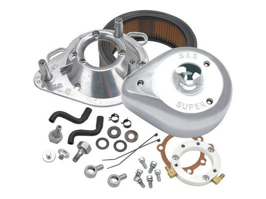 Teardrop Air Cleaner Kit - Chrome. Fits Big Twins 1989-2017 with CV Carb or Cable Operated Delphi EFI.