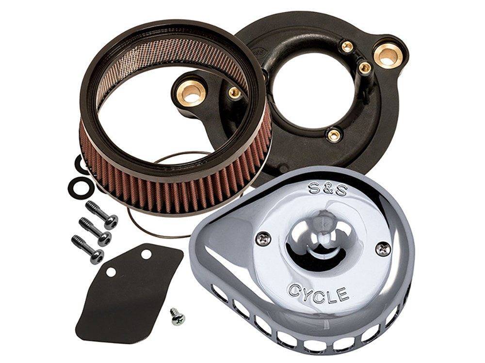 Mini Teardrop Air Cleaner Kit - Chrome. Fits Touring 2017-2024 & Softail 2018-2024
