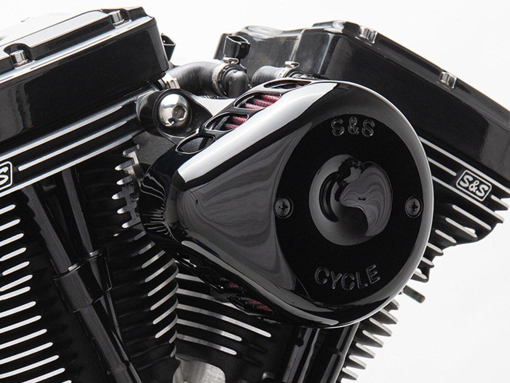 Mini Teardrop Air Cleaner Kit - Black. Fits Big Twins 1993-2017 with CV Carb or Cable Operated Delphi EFI.