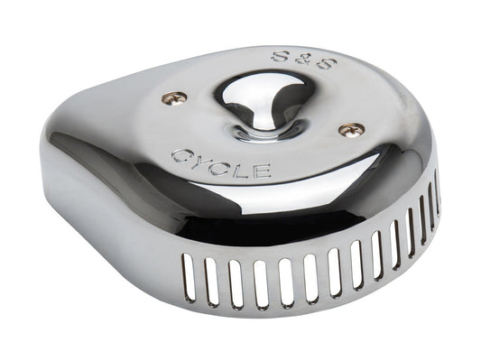 Slasher Teardrop Air Cleaner Cover - Chrome. Fits S&S Stealth Air Cleaners.