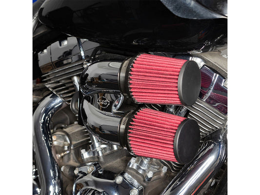 Tuned Induction Air Cleaner Kit - Chrome. Fits Touring 2008-2016, Softail 2016-2017, CVO Softail 2011-2017 & Dyna Low Rider S 2016-2017 with Throttle-by-Wire