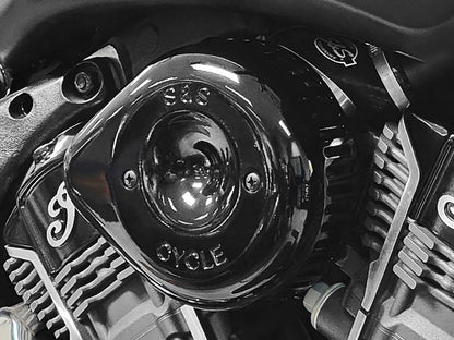 Stealth Teardrop Air Cleaner Kit - Gloss Black. Fits Indian Challenger 2020up, Pursuit 2022up, 2025up Chieftain PowerPlus and 2025up Roadmaster PowerPlus