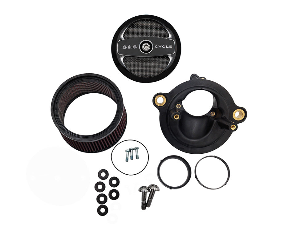 +1 Inch Stealth Air Cleaner Kit with Air 1 Face Plate - Black. Fits CVO Touring 2023up, Street Glide & Road Glide 2024up, Touring 2025up & Softail 2025up with Stock 58mm, SE 64mm or SE 68mm Throttle Body