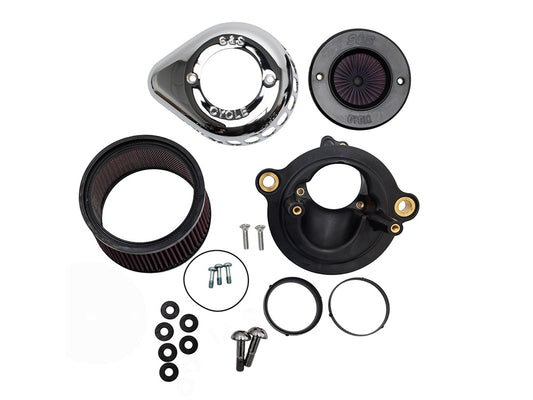 +1 Inch Air Stinger Stealth Air Cleaner Kit - Chrome Teardrop. Fits CVO Touring 2023up, Street Glide & Road Glide 2024up, Touring 2025up & Softail 2025up with Stock 58mm, SE 64mm or SE 68mm Throttle Body