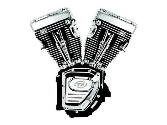 124ci Twin Cam Engine - Black with Chrome Covers. Fits Dyna 2006-2017 & Touring 2007-2016