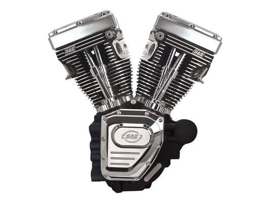111ci Twin Cam Engine - Black with Chrome Covers. Fits Dyna 2006-2017 & Touring 2007-2016