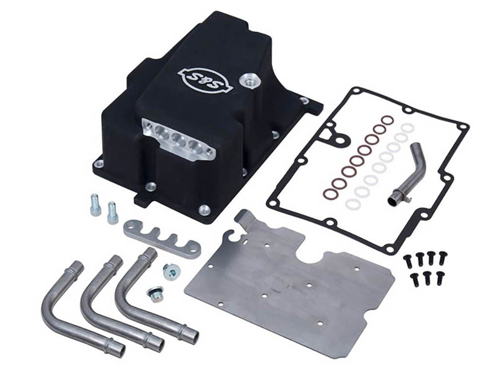 Oil Supply Line Installation Kit - Black. Fits FXD 2006-2017 with S&S Engine.