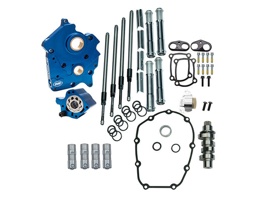 Cam Chest Kit with 465C Chain Drive Camshaft & Chrome Pushrod Covers. Fits Touring 2017up & Softail 2018up with Oil Cooled Engines