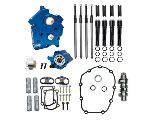 Cam Chest Kit with 465C Chain Drive Camshaft & Black Pushrod Covers. Fits Touring 2017up & Softail 2018up with Oil Cooled Engines