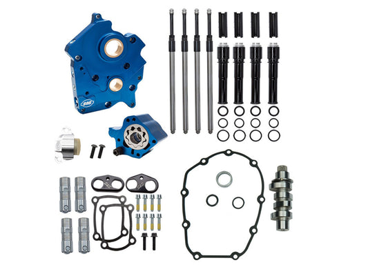 Cam Chest Kit with 475C Chain Drive Camshaft & Black Pushrod Covers. Fits Touring 2017up & Softail 2018up with Oil Cooled Engines