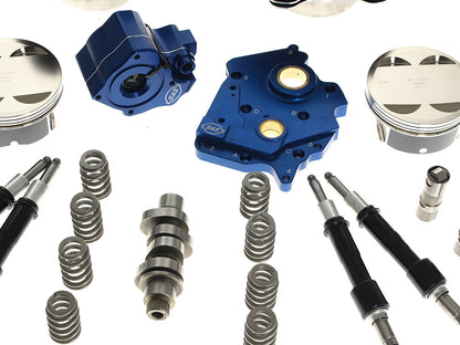 Power Pack - 129ci Big Bore Kit with Chain Drive HPT496 Camshaft, Highlighted Fins & Black Pushrod Tubes. Fits Milwaukee-Eight 2017-2024 with 107ci Oil Cooled Engine