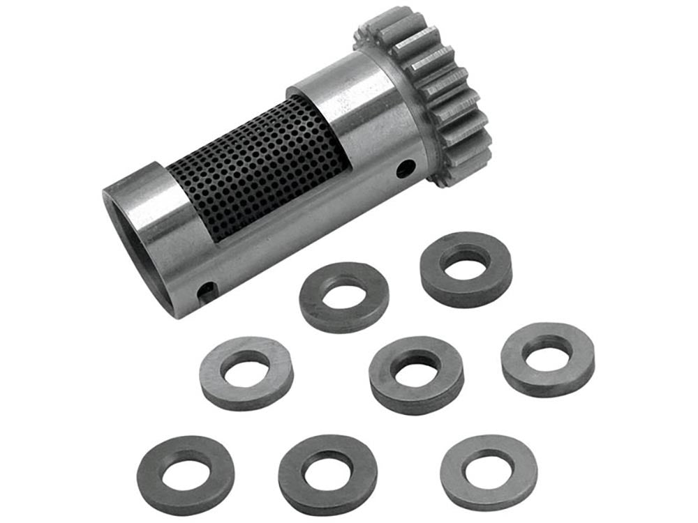 Standard Steel Rotary Breather Gear Kit with Shims. Fits Big Twin 1948-Early 1977.