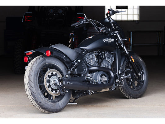 Grand National 2-into-1 Exhaust - Black with Black End Cap. Fits Indian Scout 2015-2024
