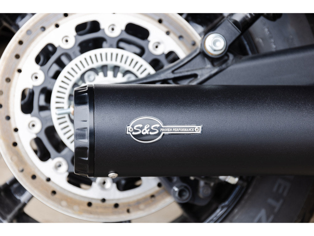 Grand National 2-into-1 Exhaust - Black with Black End Cap. Fits Indian Scout 2015-2024