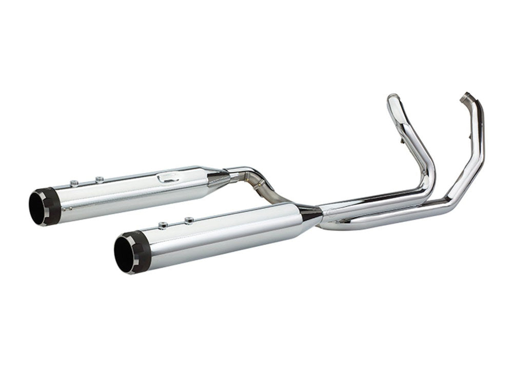 El Dorado 2-into-2 Dual Exhaust - Chrome with Black Thruster End Caps. Fits Touring 2017up.
