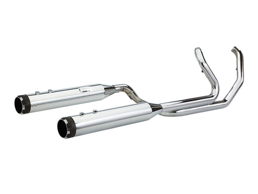 El Dorado 2-into-2 Dual Exhaust - Chrome with Black Thruster End Caps. Fits Touring 2017up.