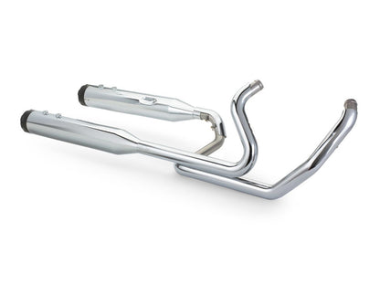 El Dorado 2-into-2 Dual Exhaust - Chrome with Black Thruster End Caps. Fits Touring 2017up.