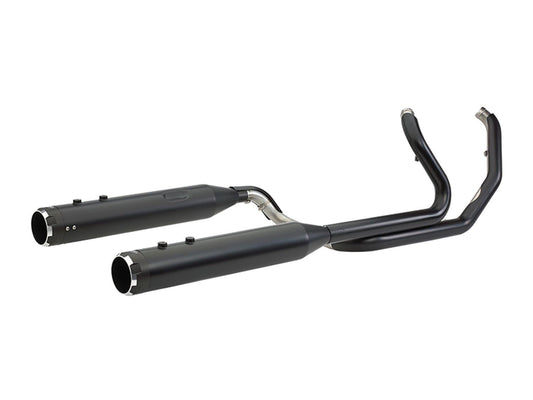 El Dorado 2-into-2 Dual Exhaust - Black with Black Thruster End Caps. Fits Touring 2017up.