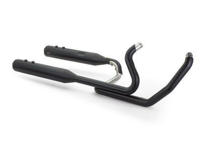 El Dorado 2-into-2 Dual Exhaust - Black with Black Thruster End Caps. Fits Touring 2017up.