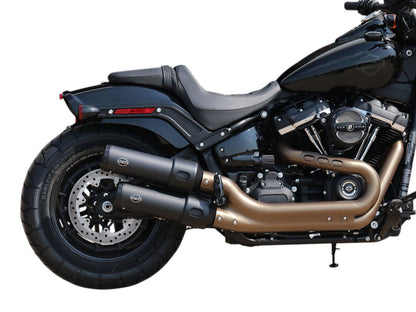4in. Grand National Slip-On Mufflers - Black. Fits Fat Bob 2018-2024