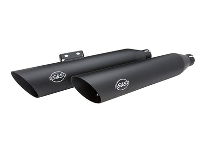 3-1/2in. Slash Cut Slip-On Mufflers - Black. Fits Softail Slim, Street Bob, Standard & Low Rider Models 2018-2024 & Breakout & Fat Boy 2018up