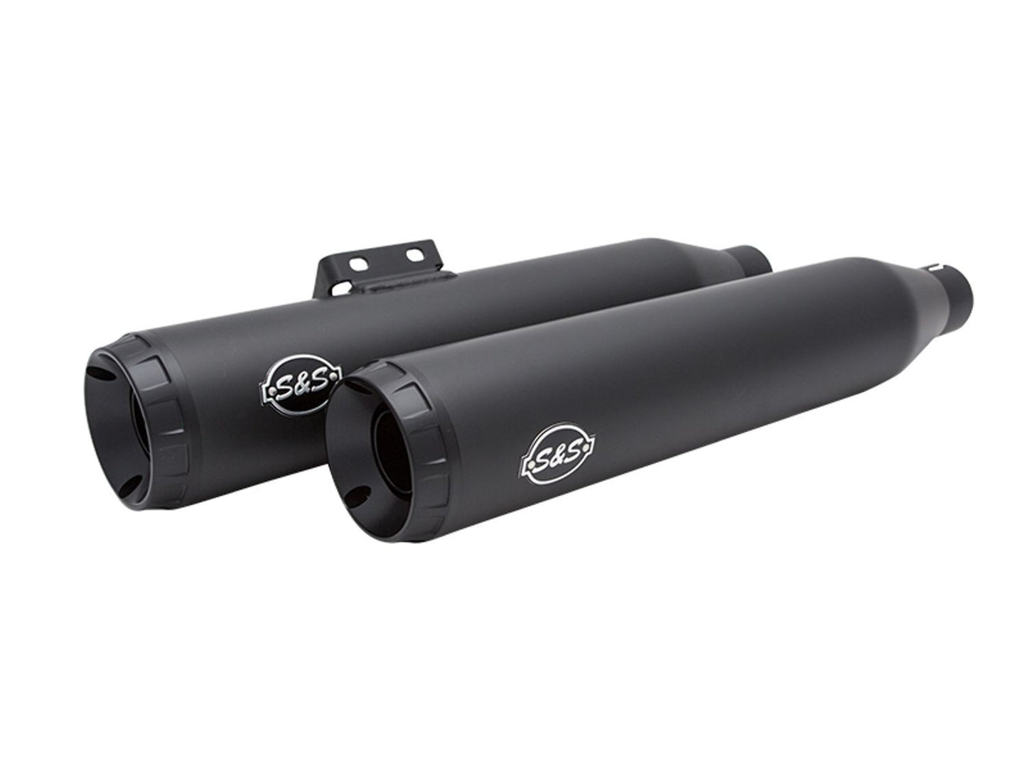 3-1/2in. Grand National Slip-On Mufflers - Black with Black End Caps. Fits Softail Slim, Street Bob, Standard & Low Rider Models 2018-2024 & Breakout & Fat Boy 2018up