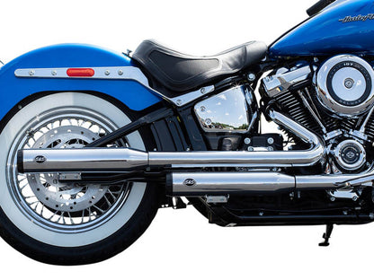 3-1/2in. Grand National Slip-On Mufflers - Chrome with Black End Caps. Fits Heritage Classic 2018-2024 & Deluxe 2018-2020