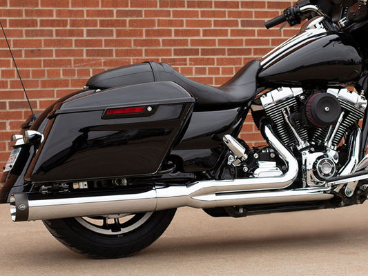 2-into-1 Sidewinder Exhaust - Chrome with Black End Cap. Fits Touring 1995-2016.
