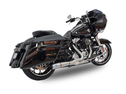 2-into-1 Diamondback Exhaust - Stainless with Black End Cap. Fits Touring 2017up.