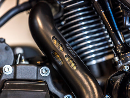 2-into-1 Diamondback Exhaust - Black with Black End Cap. Fits Touring 2017up.