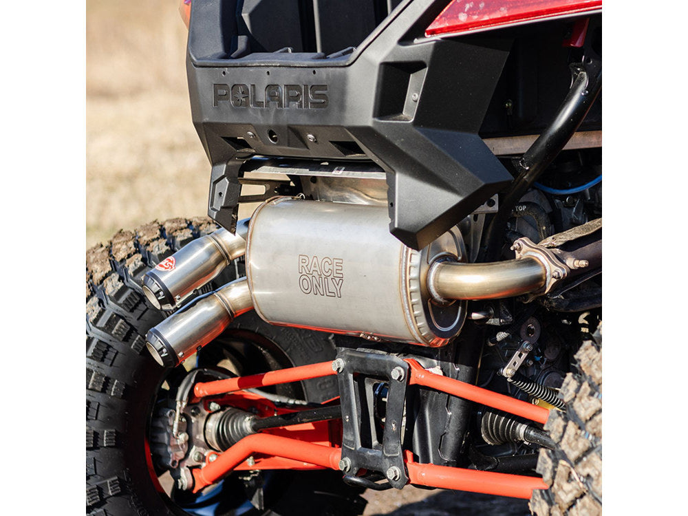 Power Tune XTO UTV Exhaust - Stainless Steel with Race Muffler. Fits Polaris RZR Pro XP 2020up.