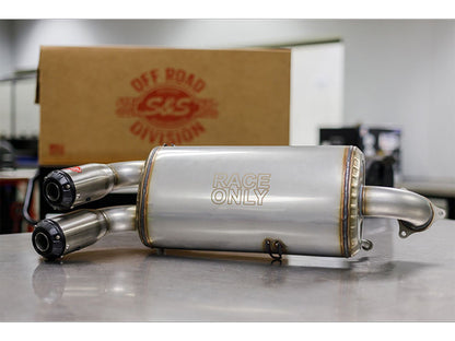 Power Tune XTO UTV Exhaust - Stainless Steel with Race Muffler. Fits Polaris RZR Turbo 2016up.