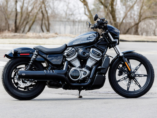 4.5in. Grand National Slip-On Muffler - Black with Black End Cap. Fits Nightster 975 2022up