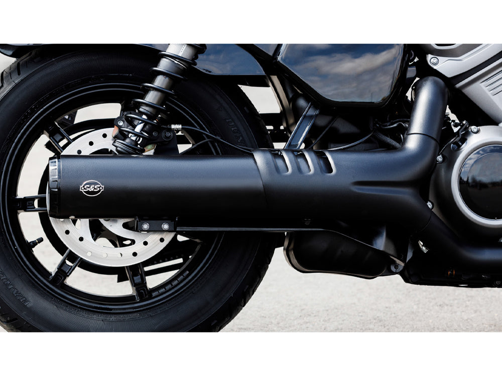 4.5in. Grand National Slip-On Muffler - Black with Black End Cap. Fits Nightster 975 2022up