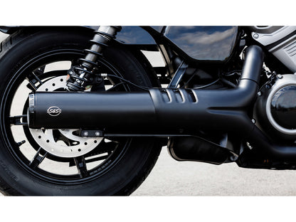 4.5in. Grand National Slip-On Muffler - Black with Black End Cap. Fits Nightster 975 2022up