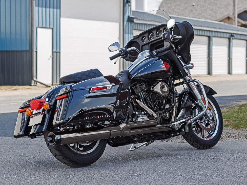 2-into-1 Sidewinder Exhaust - Lava Chrome with Black End Cap. Fits Touring 2017up.